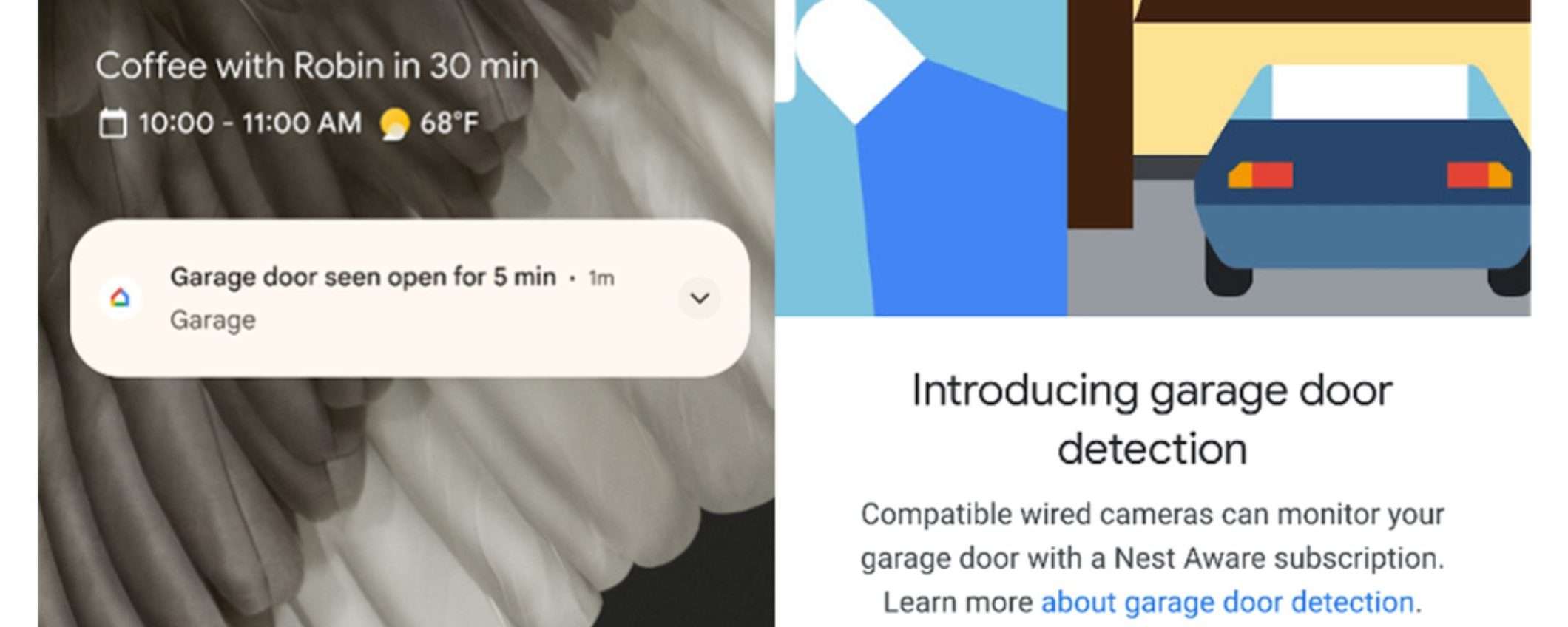 Google Home avvisa quando si lascia la porta del garage aperta