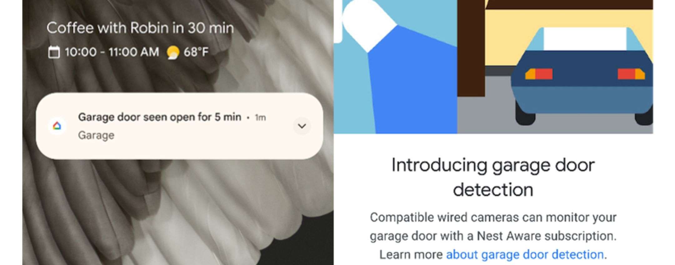 Google Home avvisa quando si lascia la porta del garage aperta