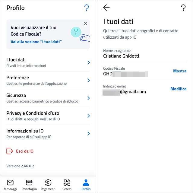 Come visualizzare il codice fiscale nell'app IO: la guida