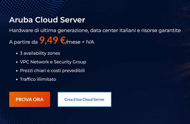 aruba cloud server