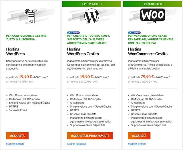 Le soluzioni di Aruba per l'hosting WordPress