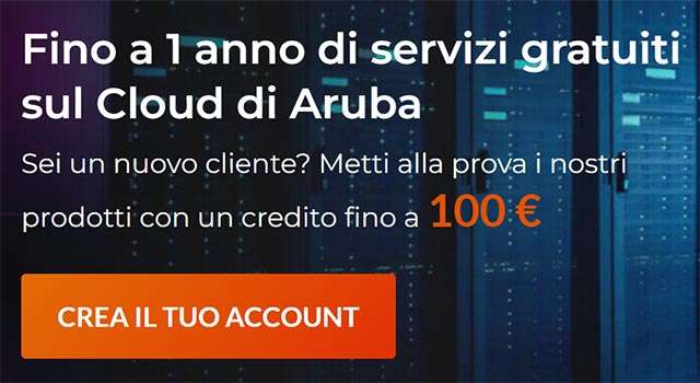 Ottieni fino a un anno di servizi gratuiti su Aruba Cloud