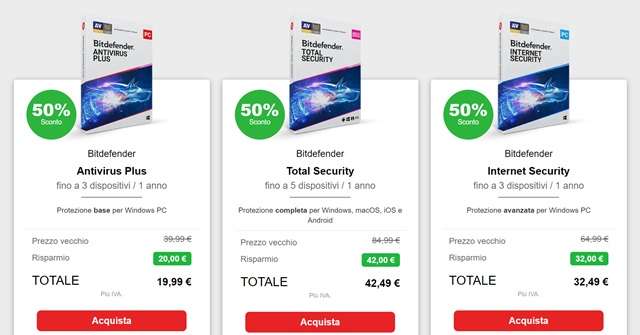 bitdefender prezzi