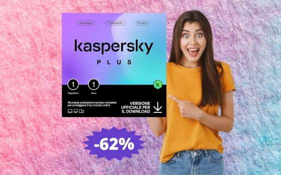 Kaspersky Plus Internet Security 2024: sconto FOLLE del 62%