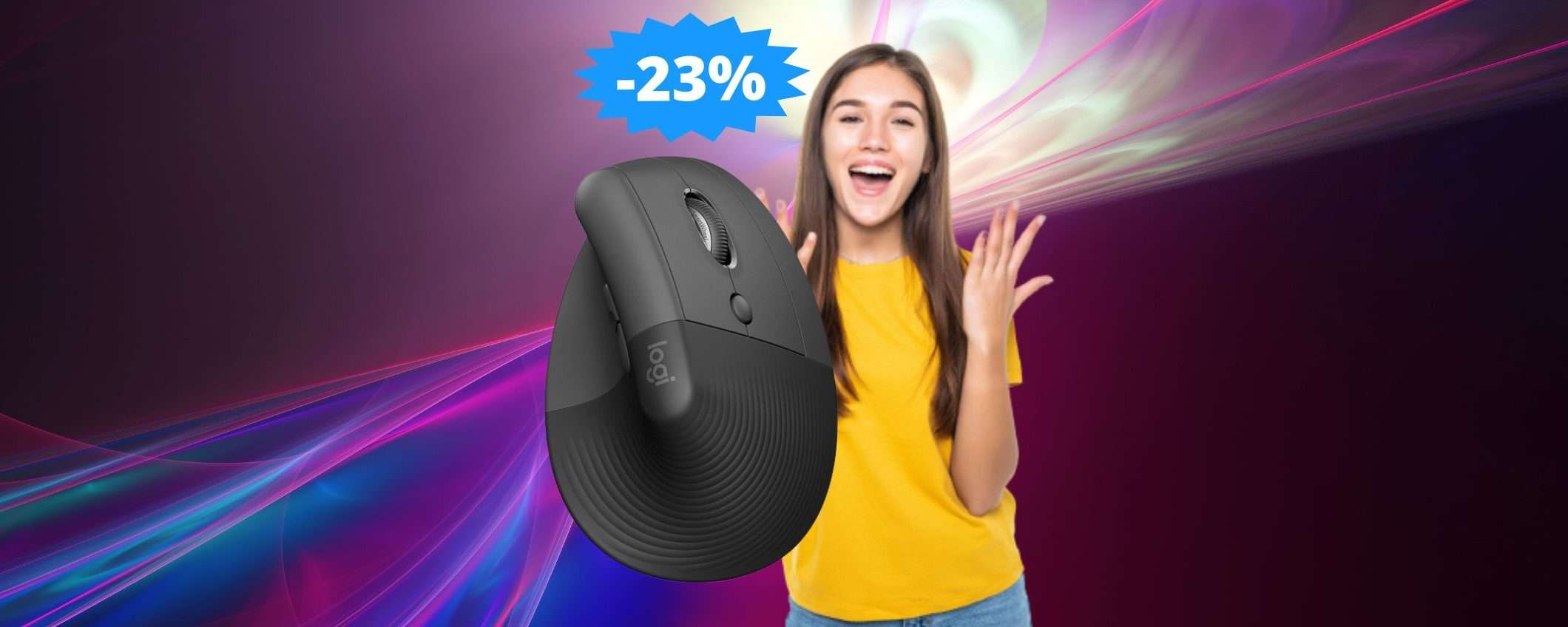 Mouse verticale Logitech Lift: un AFFARE da non perdere (-23%)