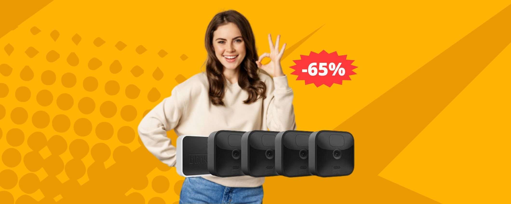 Videosorveglianza Blink Outdoor: sconto FOLLE del 65% per i Prime Day