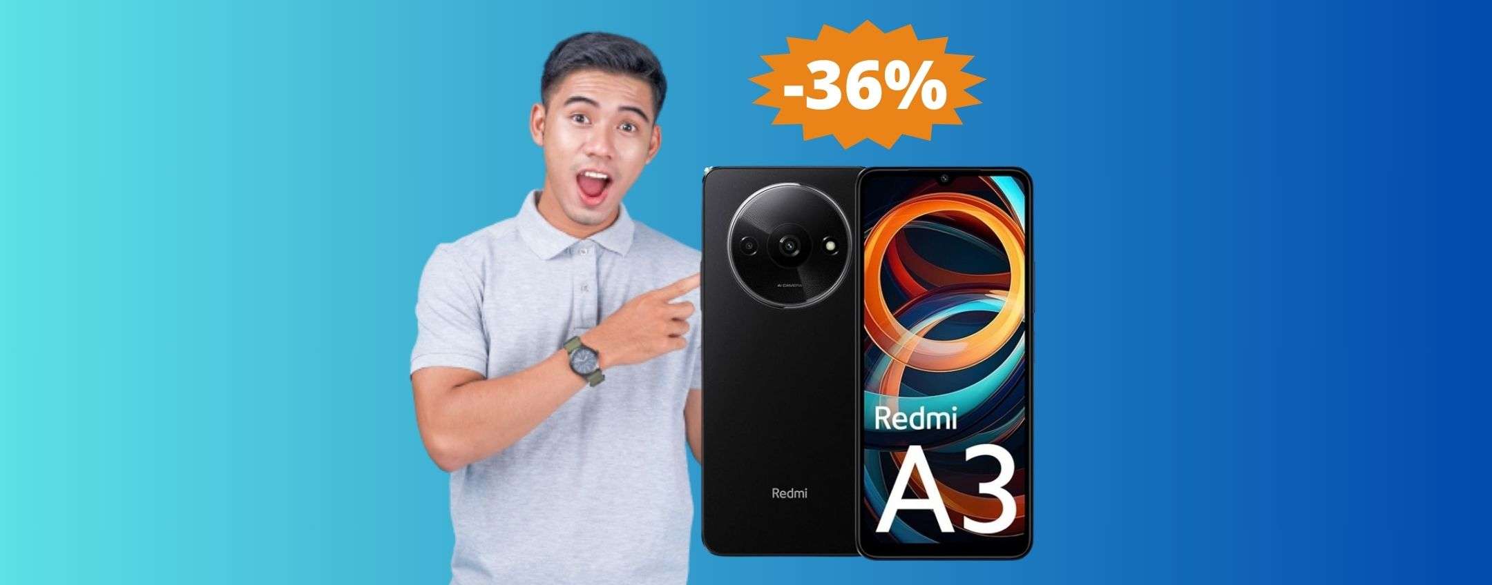 Xiaomi Redmi A3: sconto ESCLUSIVO su Amazon (-36%)