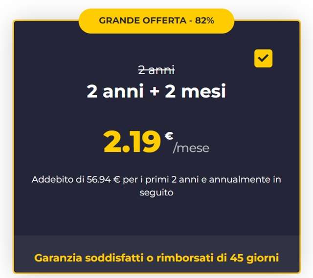 cyberghost vpn 2,19 euro al mese