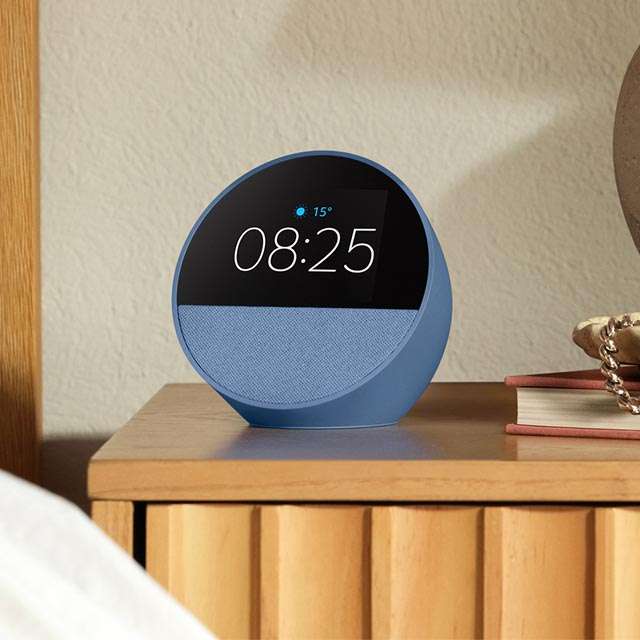 La sveglia intelligente Echo Spot con Alexa (Blu)