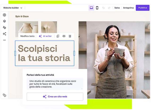 Crea il tuo sito con Website Builder di Hostinger