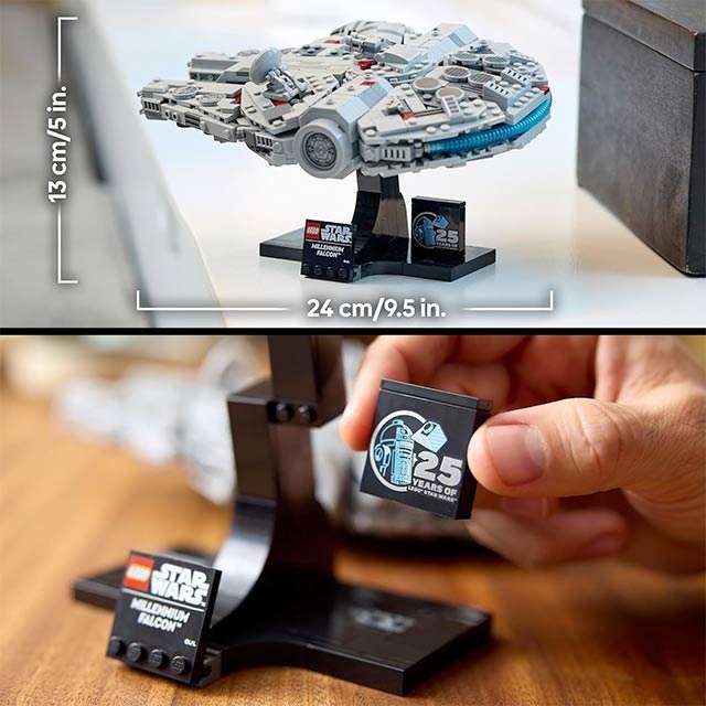 Le dimensioni e i dettagli del set LEGO dedicato al Millenium Falcon di Star Wars