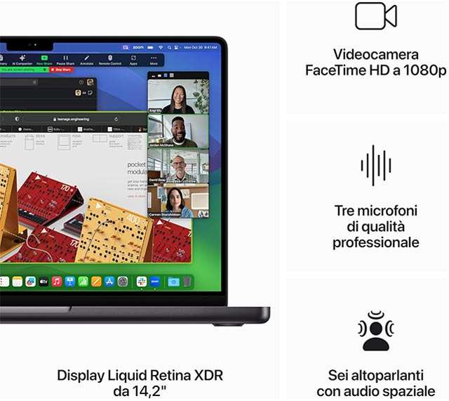 Le caratteristiche del MacBook Pro con chip Apple M3 Pro