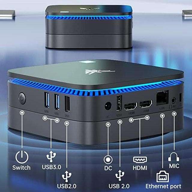 NiPoGi AK1 Pro: il design del Mini PC e le sue porte di connessione