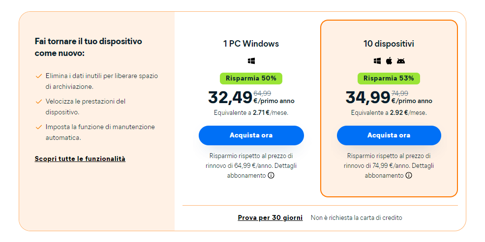 provalo gratuitamente per 30 giorni
