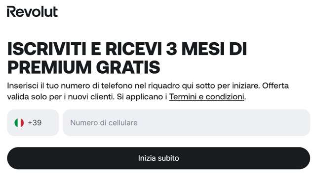 revolut iscriviti e ricevi 3 mesi di premium gratis