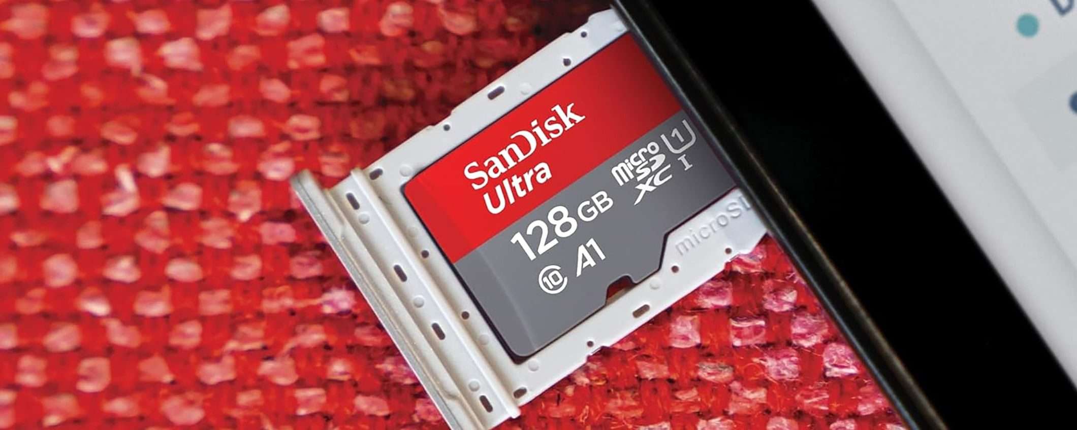 PREZZO STRACCIATO per microSD SanDisk 128 GB + adattatore