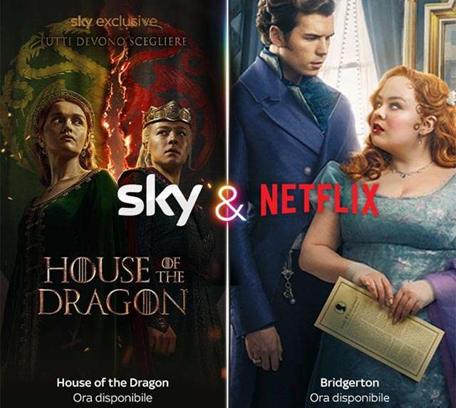 La promozione Intrattenimento plus di Sky con Sky TV e Netflix