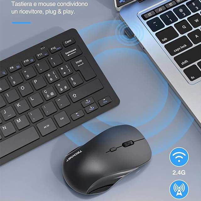 Il set di TECKNET con mouse e tastiera wireless