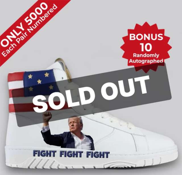 Le sneakers bianche FIGHT FIGHT FIGHT di Trump sono sold out