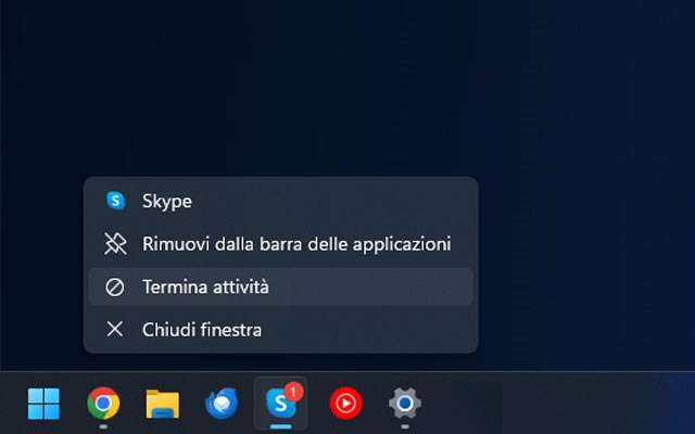 La funzionalità Termina attività sulla barra delle applicazioni di Windows 11