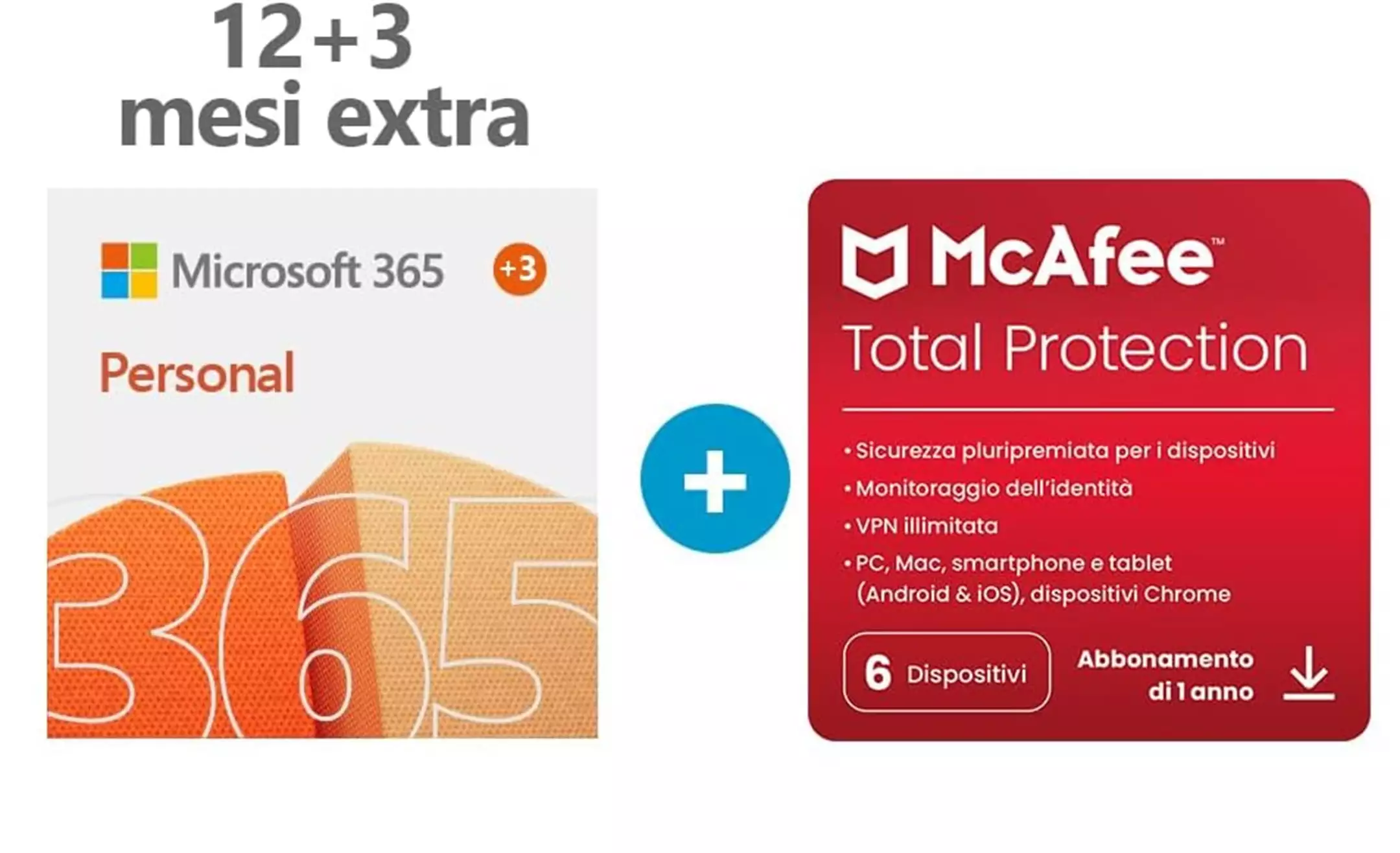 Microsoft 365 Personal e McAfee Total Protection insieme con uno sconto del 74% su Amazon