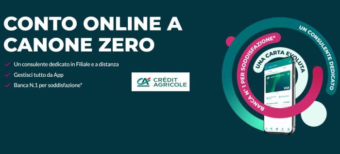 Crédit Agricole, conto corrente online