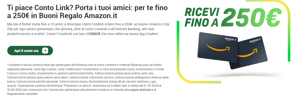 Buoni Amazon fino a 250€