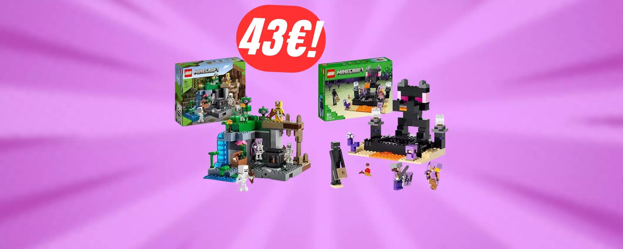 2 set LEGO Minecraft a soli 43€? Prezzo bomba su Amazon!