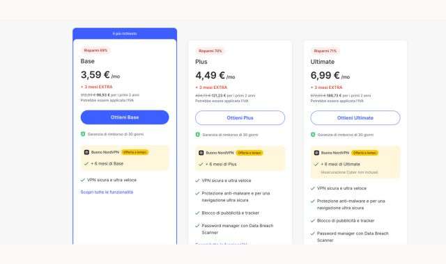 NordVPN piani