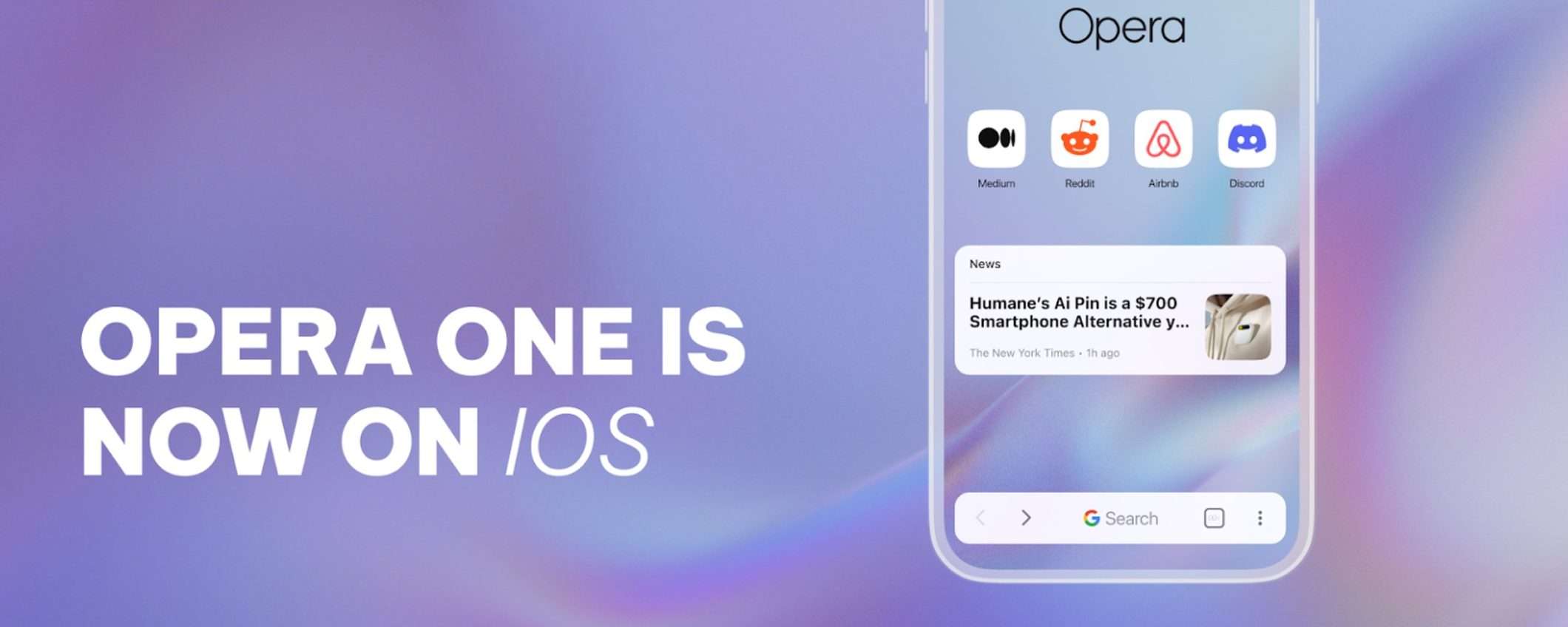 Opera One arriva su iOS con l'assistente IA Aria