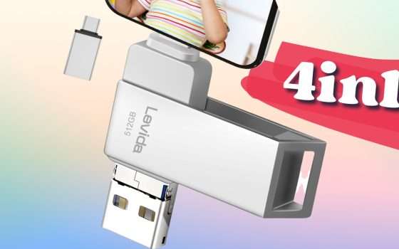 Chiavetta USB 512GB da usare anche su smartphone: 4 in 1 TOP