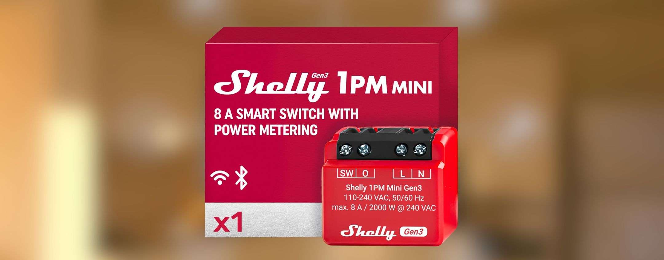 Shelly 1PM Mini: interruttore relè smart WiFi con misuratore di potenza in OFFERTA