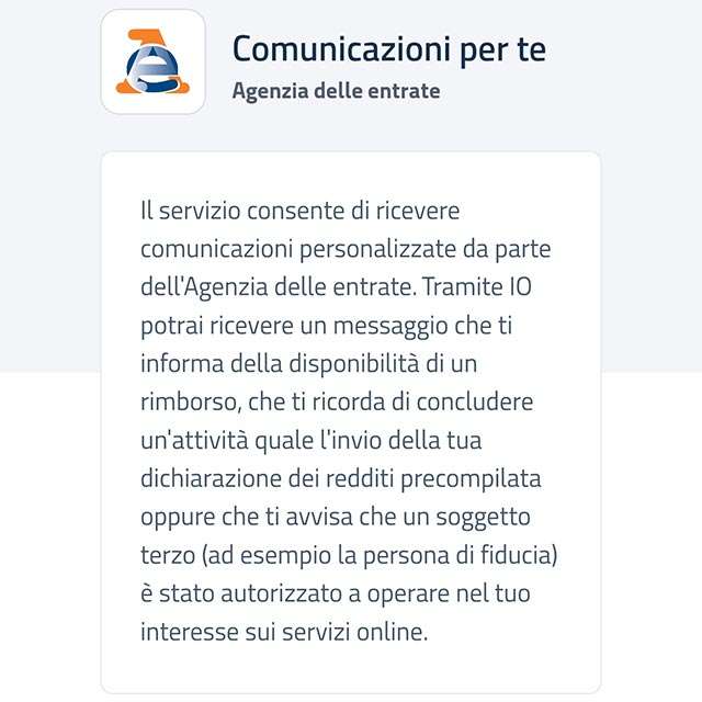 I servizi dell'Agenzia delle Entrate nell'app IO: Comunicazioni per te