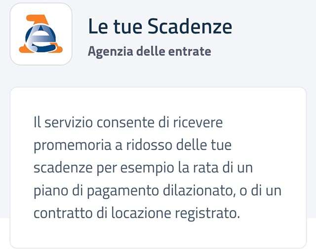 I servizi dell'Agenzia delle Entrate nell'app IO: Le tue scadenze