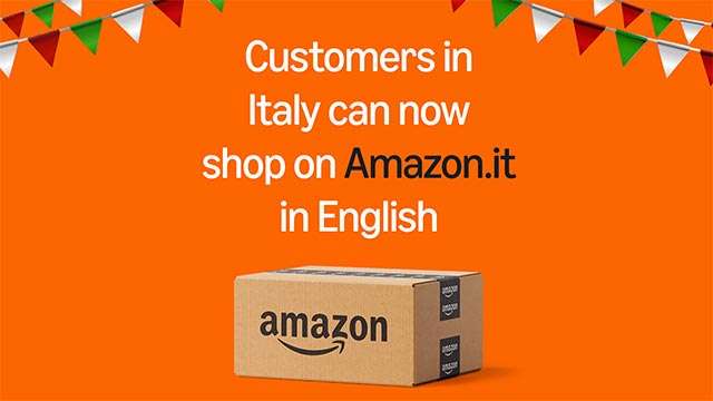 L'e-commerce italiano di Amazon è disponibile anche in lingua inglese