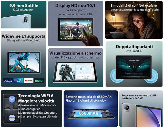 Le caratteristiche del tablet Blackview Tab 70