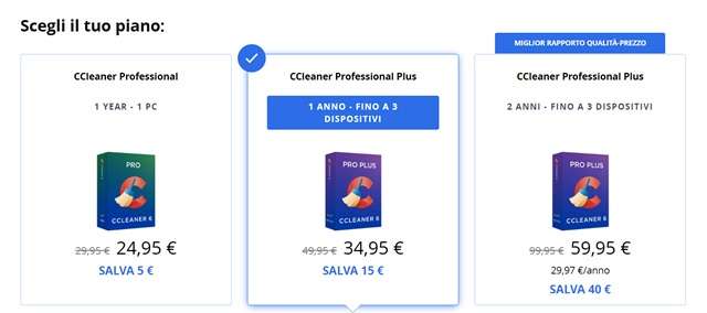 ccleaner professional plus prezzi