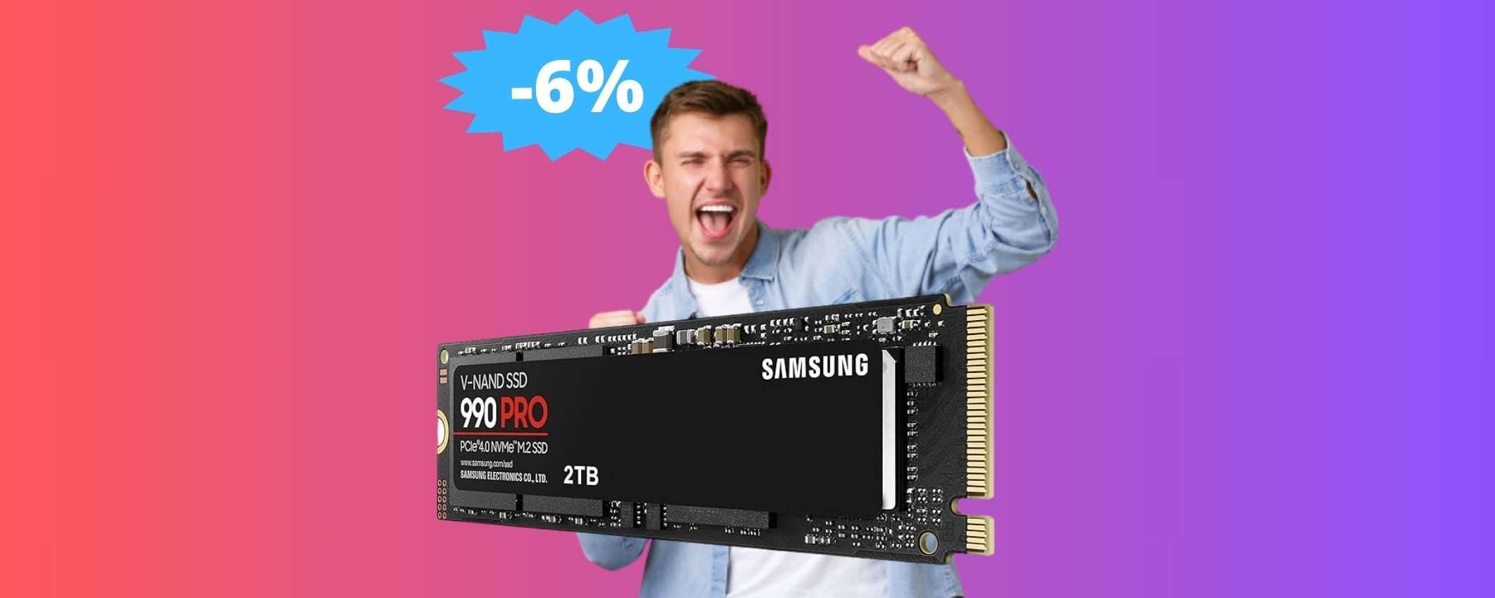 SSD Samsung 990 PRO da 2TB: qualità e prestazioni in SCONTO