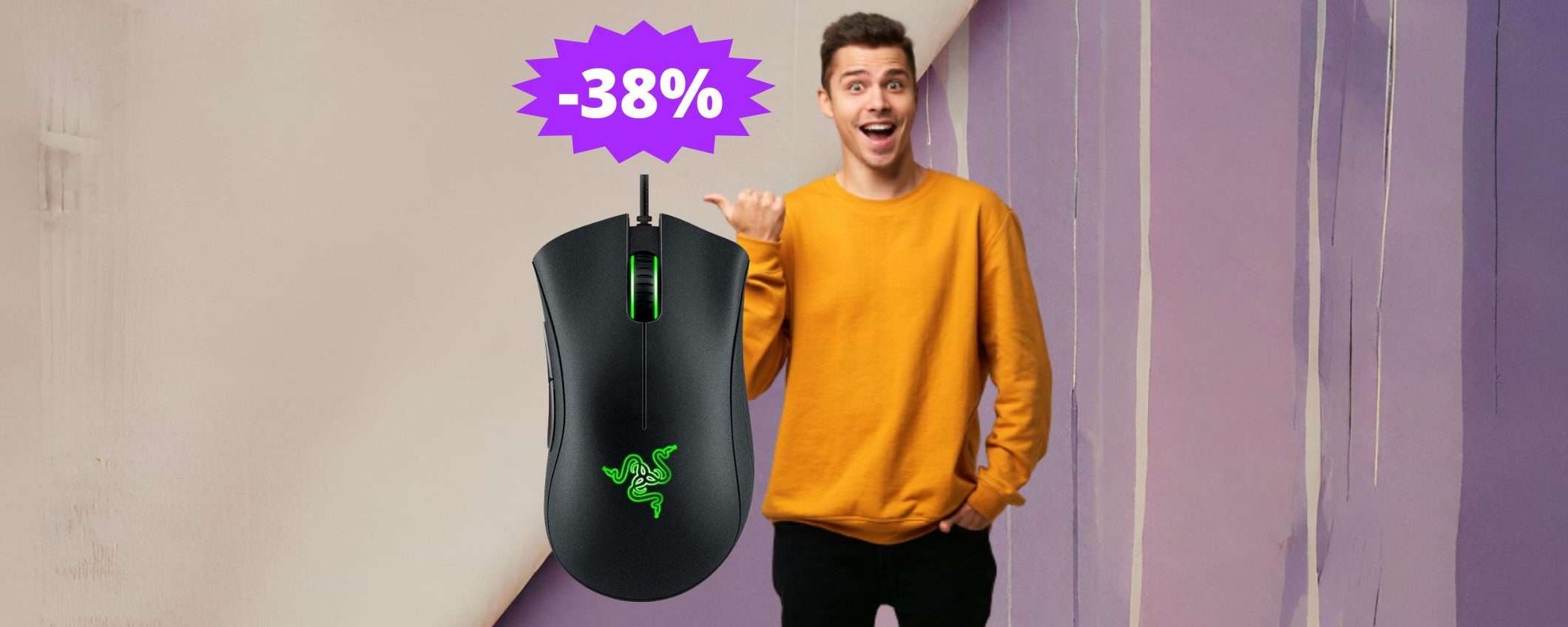 Razer DeathAdder Essential: un AFFARE da non perdere (-38%)