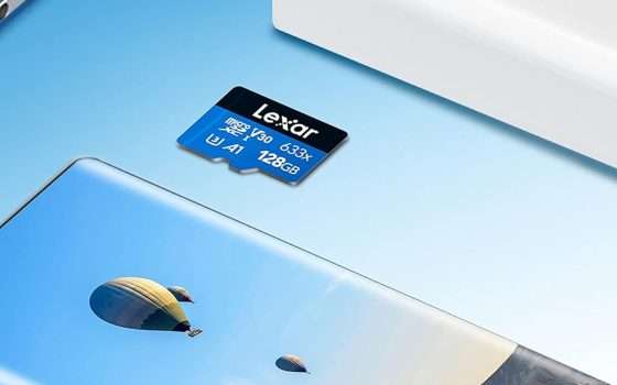 Lexar, microSD 128 GB (100 MB/s) e adattatore: SUPER SCONTO