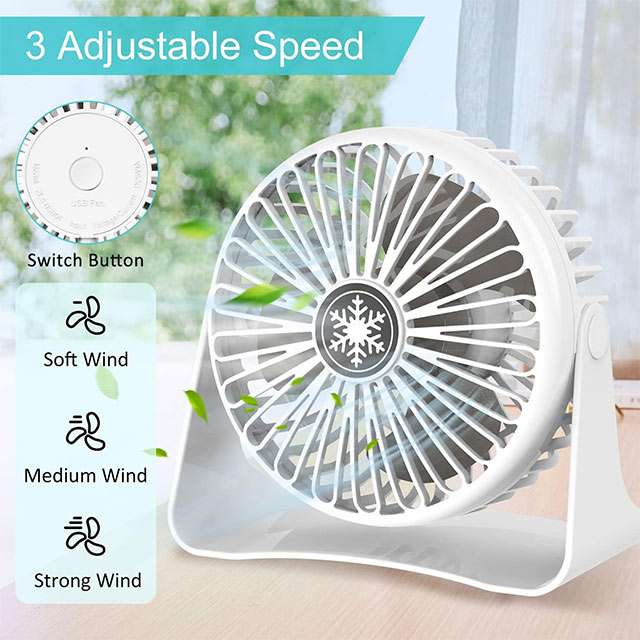 Il mini ventilatore USB può essere impostato su tre velocità