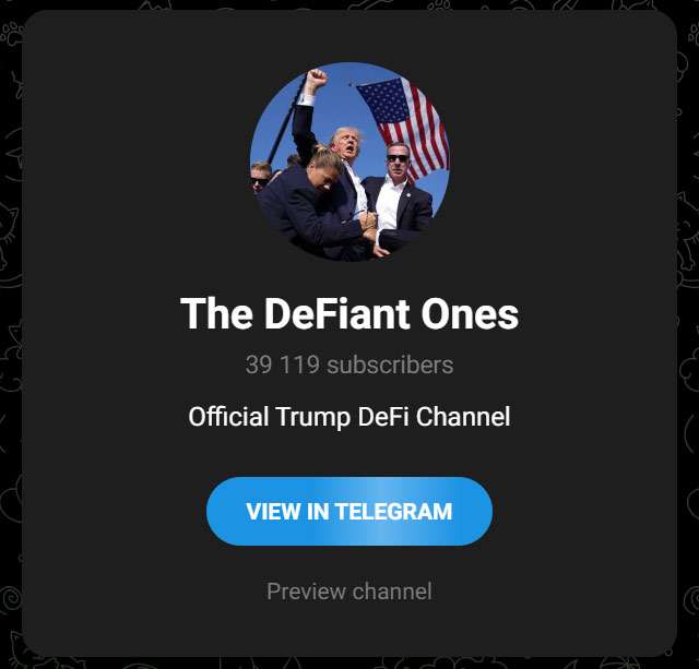 Il canale The DeFiant Ones su Telegram