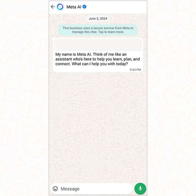 L'interazione con Meta AI, all'interno di WhatsApp, attraverso messaggi vocali