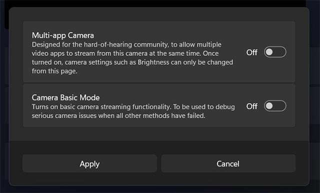 L'opzione Multi-app Camera di Windows 11