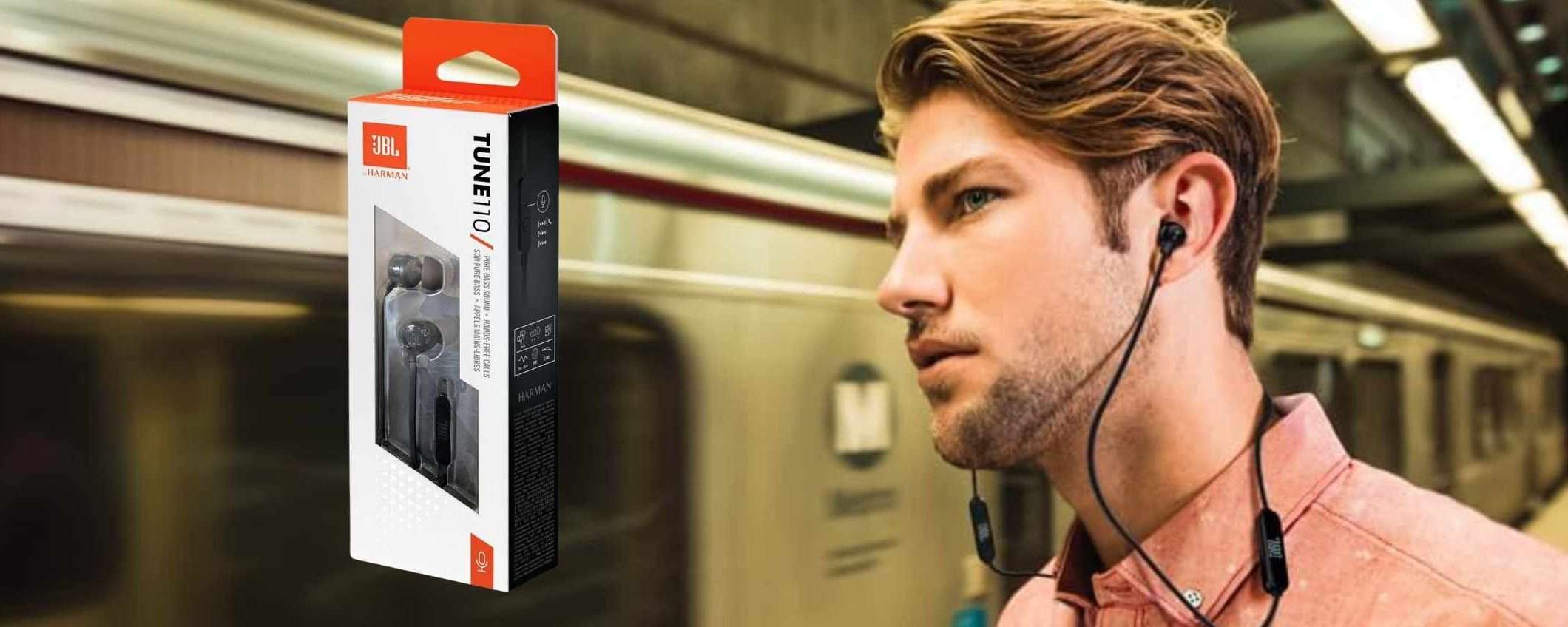 Cuffie JBL T110 con cavo: una piccola soluzione a meno di 5€ (-50%)