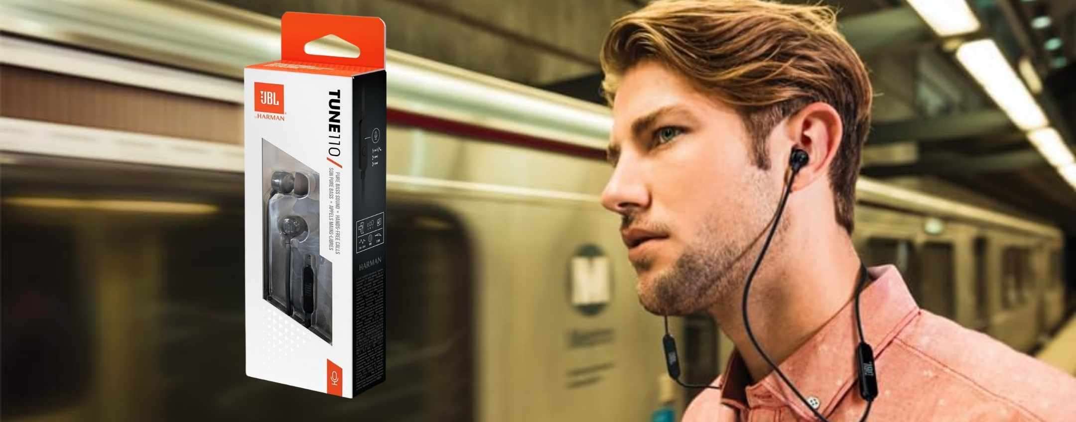 Cuffie JBL T110 con cavo: una piccola soluzione a meno di 5€ (-50%)