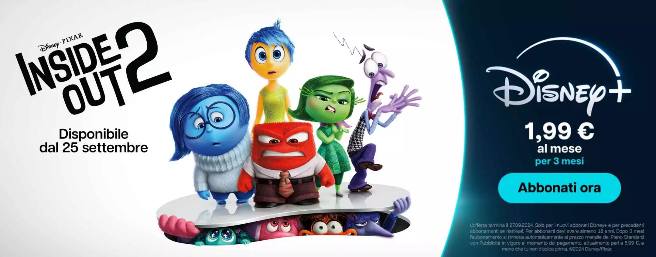 Inside Out 2 arriva su Disney+: approfitta dell’offerta a 1,99 euro al mese