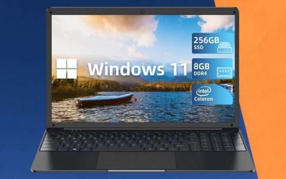 Notebook con Windows 11, 8GB di RAM e SSD 256GB a 189,99€ su Amazon (offerta)