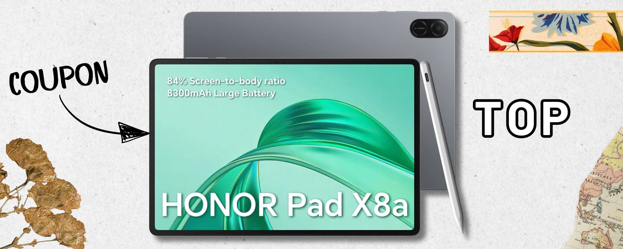 HONOR Pad X8a, tablet 4/128GB con Android 14 e display 11