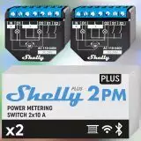 Shelly Plus 2PM: interruttore a relè smart con misuratore dei consumi in sconto